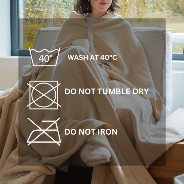 Slonokoščena odeja iz mikropliša 150x200 cm Tomo – Tiseco Home Studio-image-3