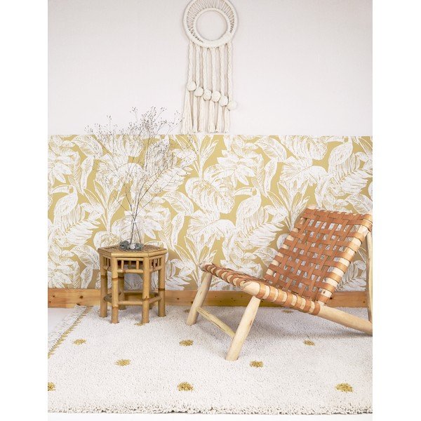 Bež in rumena Nattiotova volnena preproga, 120 x 170 cm-image-1