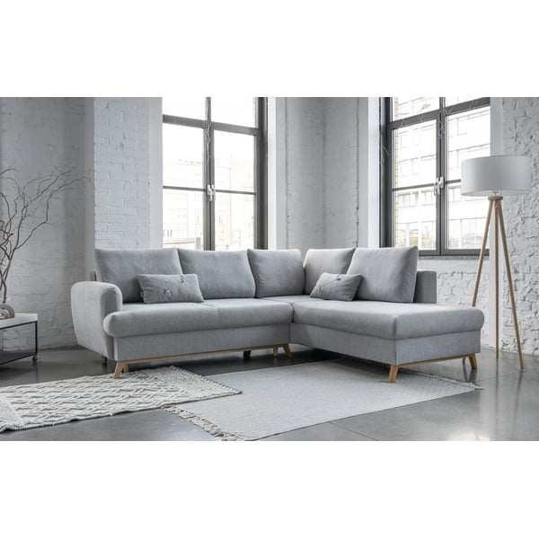 Svetlo siva raztegljiva/s prostorom za shranjevanje kotna sedežna garnitura (desni kot/v obliki črke L) Scandic Lagom – Miuform-image-3