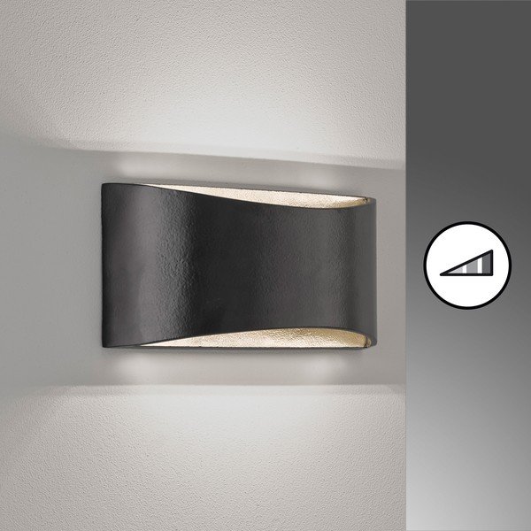 Črna LED zatemnitvena stenska svetilka Arles – Fischer & Honsel-image-4