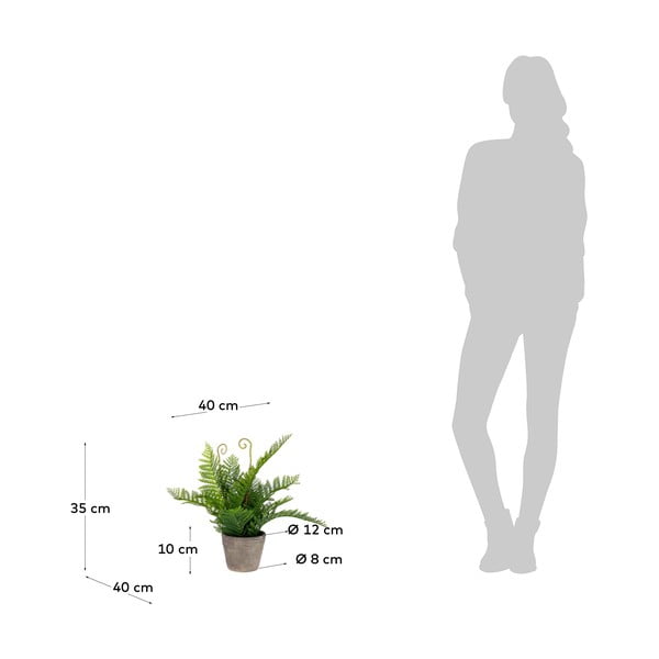 Umetno cvetje v cementnem lončku Kave Home, višina 35 cm-image-2