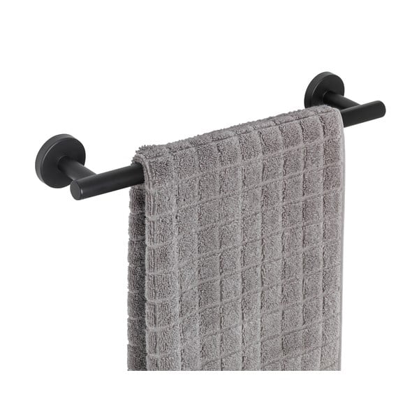 Mat črno stensko držalo za brisače iz nerjavečega jekla Bosio – Wenko-image-2