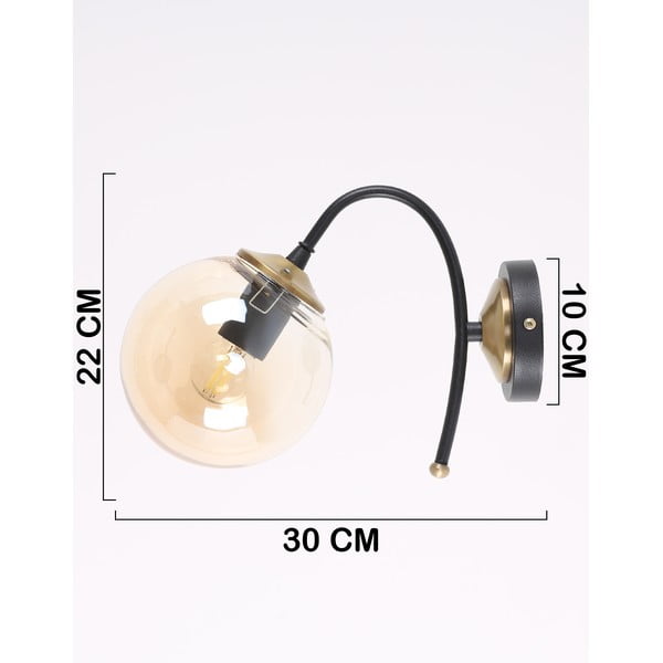 Oker rumeno-črna stenska svetilka ø 15 cm Yoyo – Squid Lighting-image-2