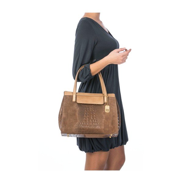 Usnjena torbica Croco Taupe-image-3