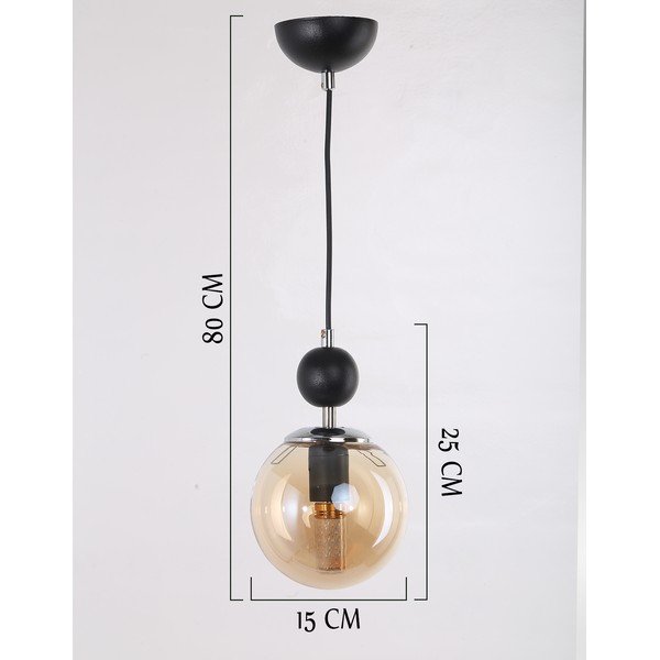 Oker rumeno-črna viseča svetilka s steklenim senčilom ø 15 cm Marble – Squid Lighting-image-2