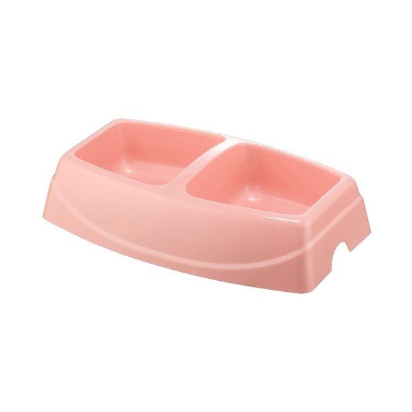 Roza dvojna posoda za pse Petpetite, 30,5 x 19,5 cm-image-1