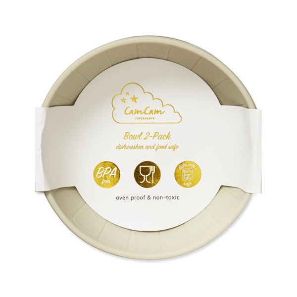 Bež silikonske otroške sklede v kompletu 2 ks ø 13,5 cm Earth – Cam Cam Copenhagen-image-4