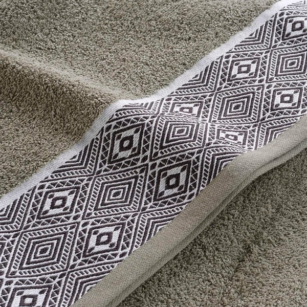 Kaki zelena bombažna brisača iz frotirja 50x90 cm Esteban – douceur d'intérieur-image-2