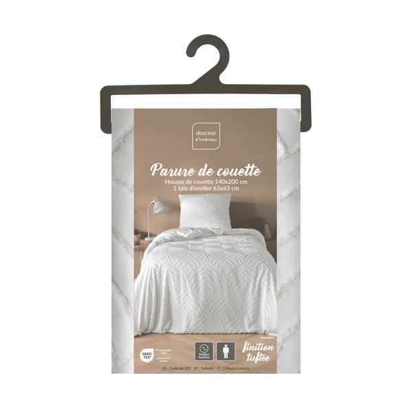 Bela enojna posteljnina iz mikrovlaken 140x200 cm Heltie – douceur d'intérieur-image-4