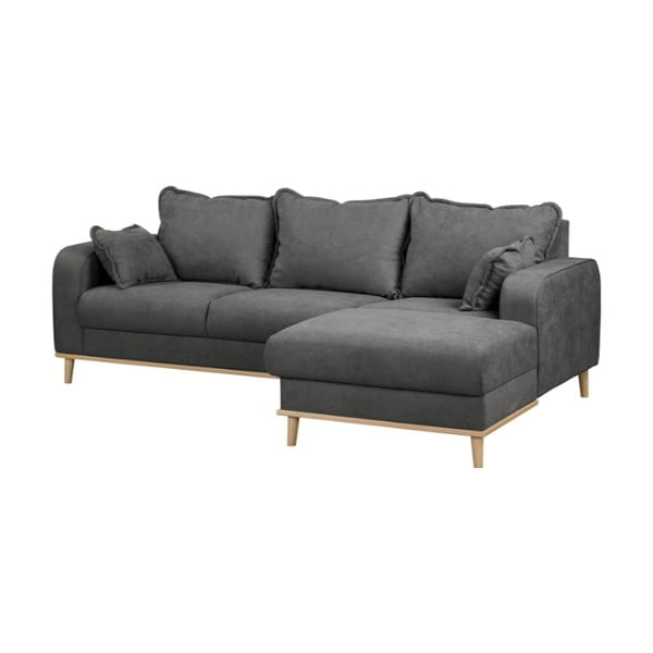 Temno siva kotna sedežna garnitura (z desnim kotom) Beata – Ropez-image-2