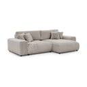 Svetlo siva raztegljiva kotna sedežna garnitura s prostorom za shranjevanje iz rebrastega žameta (desni kot) Sarina – Ropez