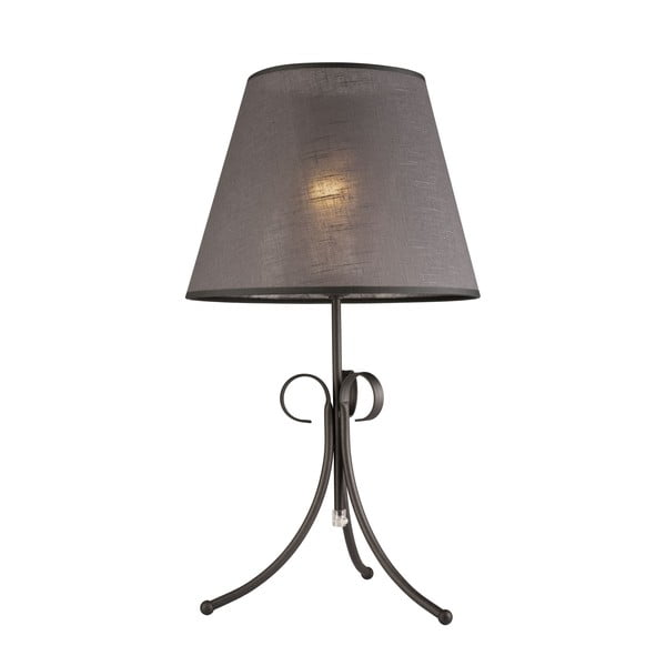 Siva namizna svetilka s tekstilnim senčnikom (višina 55 cm) Lorenzo – LAMKUR