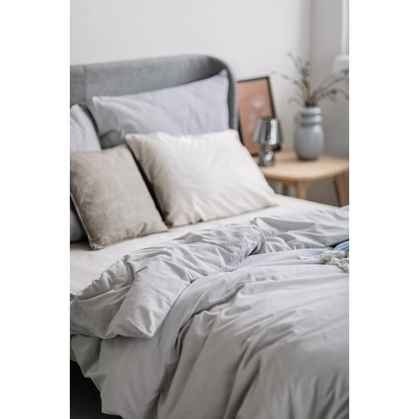 Svetlo siva bombažna posteljnina za zakonsko posteljo Bonami Selection, 200 x 200 cm-image-3