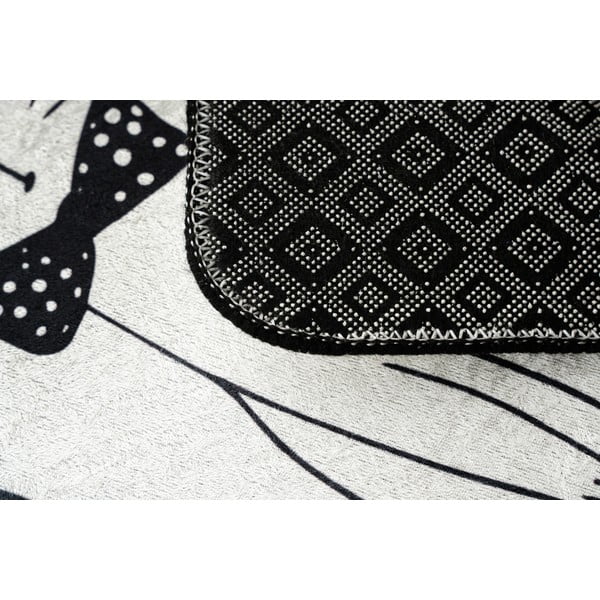 Belo-črna kopalniška preproga 60x40 cm Little Cats - Foutastic-image-1