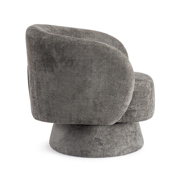 Temno siv vrtljiv fotelj iz šenilje Julienne – Bizzotto-image-3