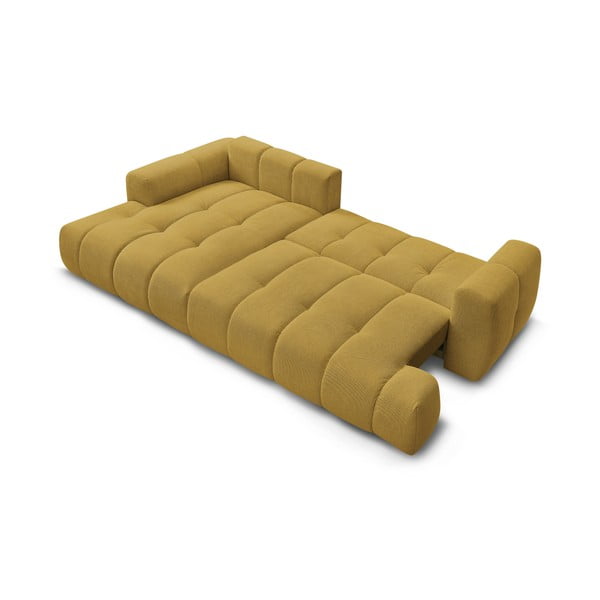 Gorčično rumena raztegljiva/s prostorom za shranjevanje kotna sedežna garnitura (levi kot/z ležalnikom) Fuji – Bobochic Paris-image-4