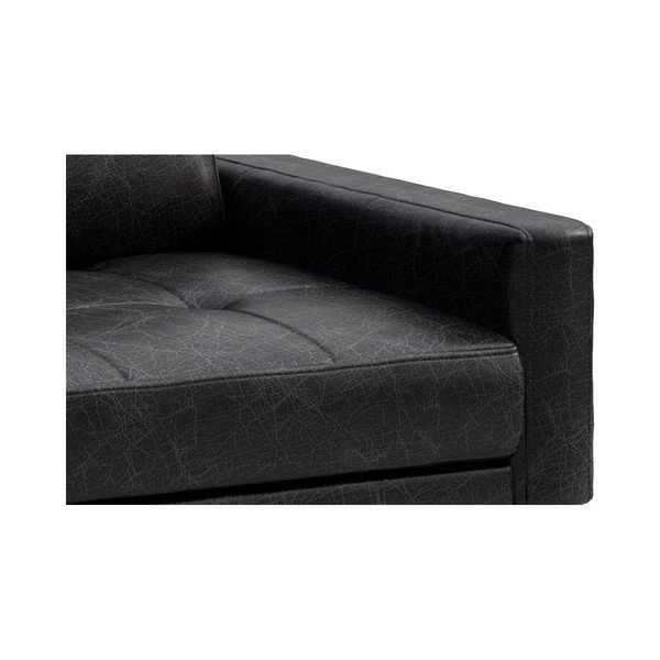 Črna usnjena kotna sedežna garnitura MESONICA Musso Tufted, levi kot-image-4
