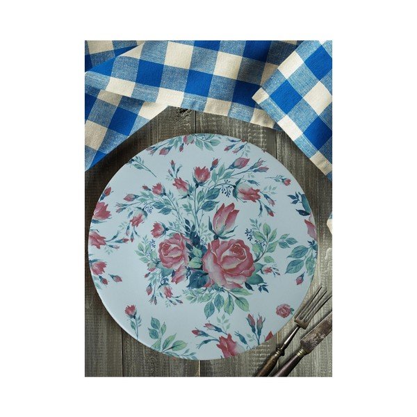 Modri keramični krožnik Vrtnice, ⌀ 26 cm-image-1