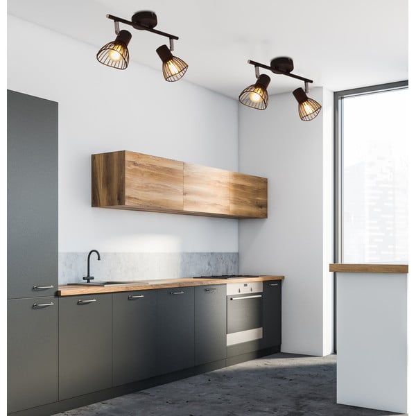 Črna stropna svetilka s kovinskim senčilom 39x8 cm Fly – Candellux Lighting-image-1