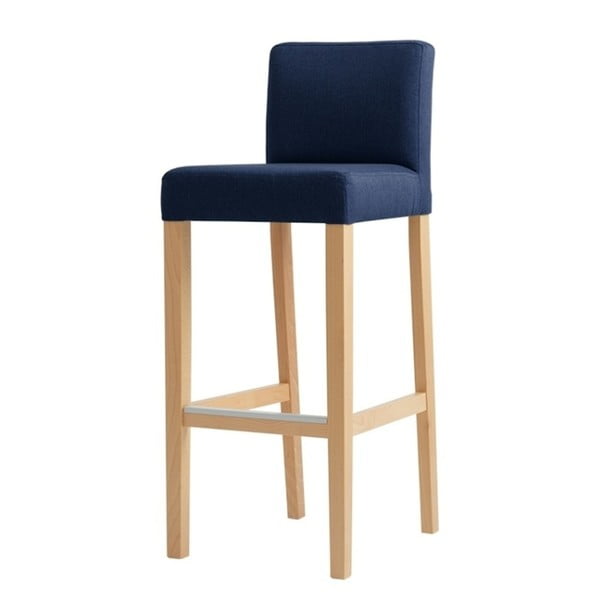 Modri barski stolček z naravnimi nogami Oblika po meri Wilton