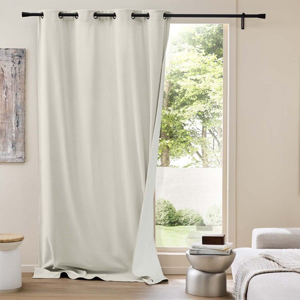 Bež izolacijska zavesa iz rebrastega žameta 140x260 cm Madison – douceur d'intérieur-image-1