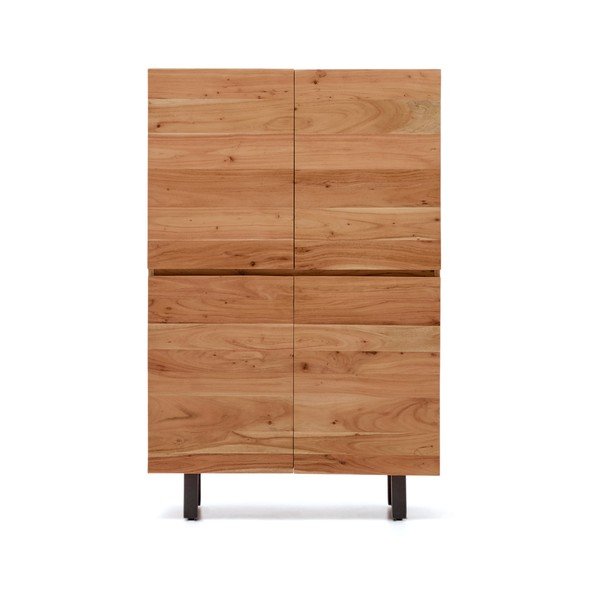 Komoda iz masivne akacije v naravni barvi 100x155x40,5 cm Uxue – Kave Home