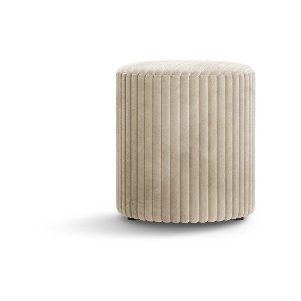 Bež tabure iz rebrastega žameta Dia – Micadoni -image-1