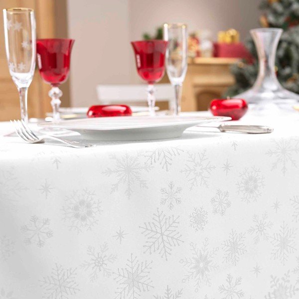 Namizni prt z božičnim motivom iz žakarja 140x300 cm Flocons – douceur d'intérieur-image-1