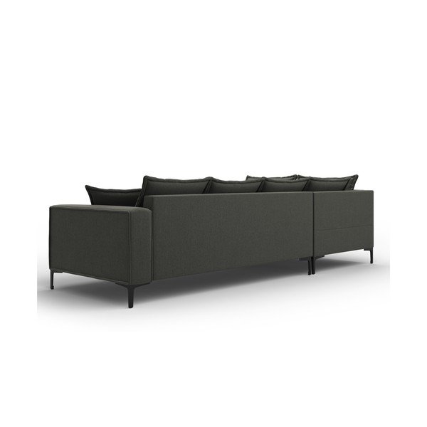 Temno siva kotna sedežna garnitura Micadoni Home Marram, levi kot-image-4