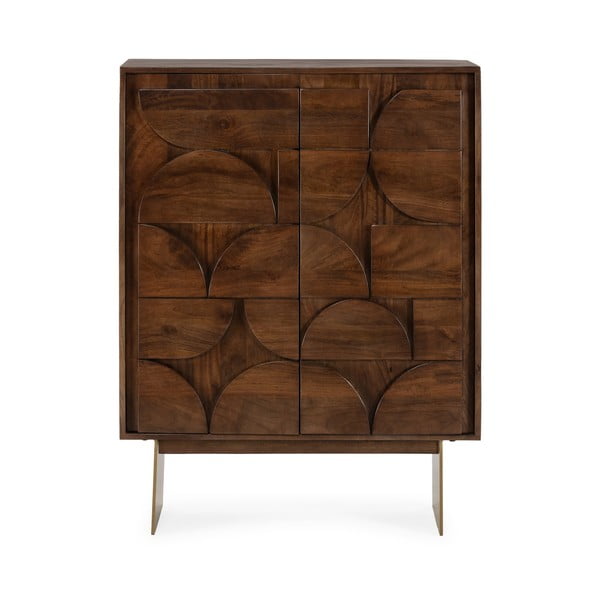 Rjava omarica iz masivnega manga 90x120x40 cm Trisha – MOME