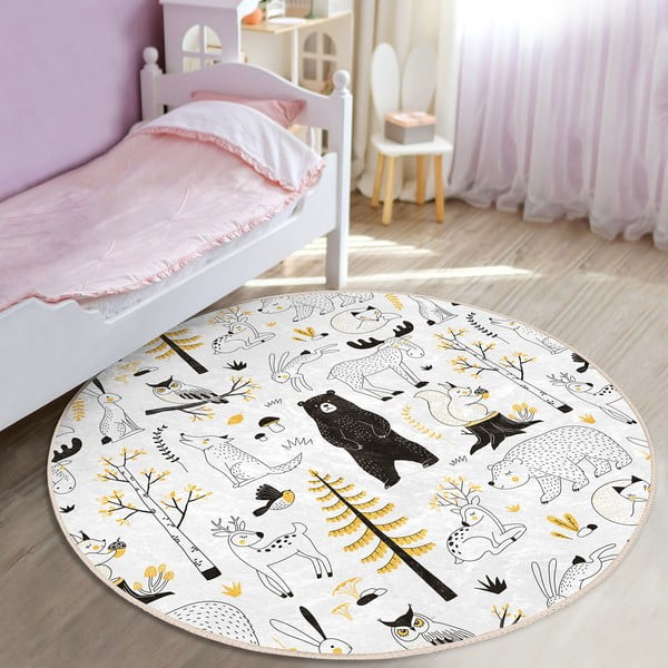 Rumena/bela otroška preproga ø 100 cm Comfort – Mila Home-image-2