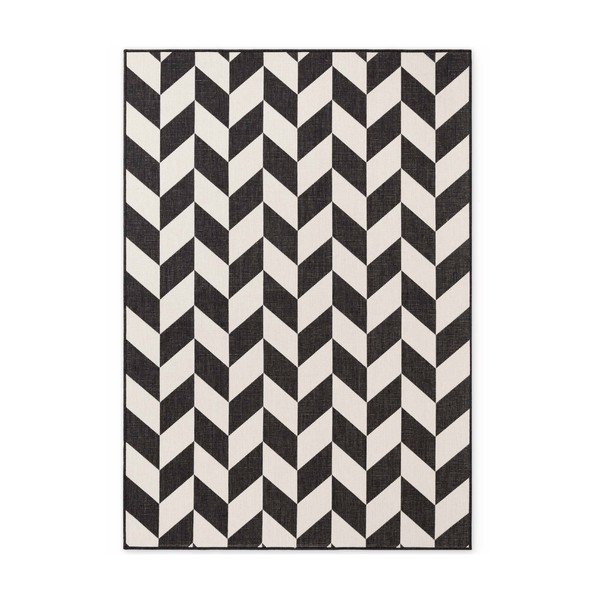 Črna/kremno bela notranja in zunanja preproga 200x300 cm Haringey Terrick – Ted Baker