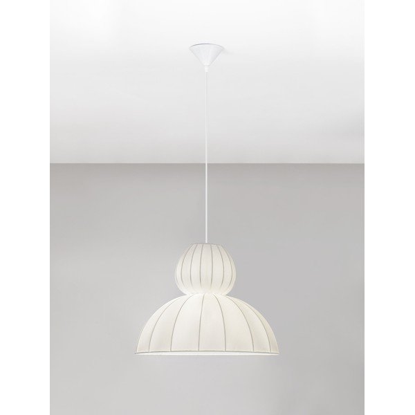 Mat bela tekstilna viseča svetilka ø 50 cm Delina – Nova Luce-image-4
