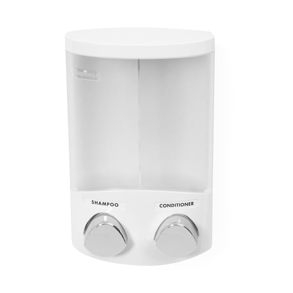 Bel plastičen dozirnik za milo z namestitvijo brez vrtanja 620 ml Duo – Compactor-image-4