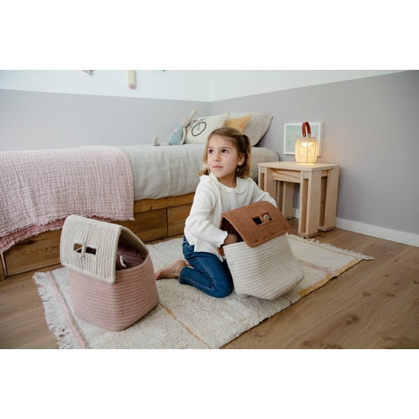 Rožnata/kremno bela pralna ročno tkana bombažna preproga 90x130 cm Lanes Vintage Nude – Lorena Canals-image-4