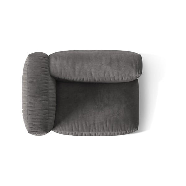 Siv žameten modul za sedežno garnituro (levi kot) Martina – Micadoni -image-3