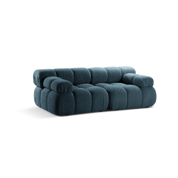 Modrozelena sedežna garnitura iz tkanine bouclé 188 cm – Micadoni -image-1