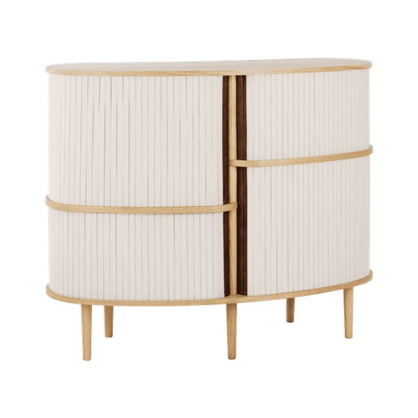 Bež/naravna omarica v hrastovem dekorju z drsnimi vrati 120x100x50 cm Audacious – UMAGE-image-3