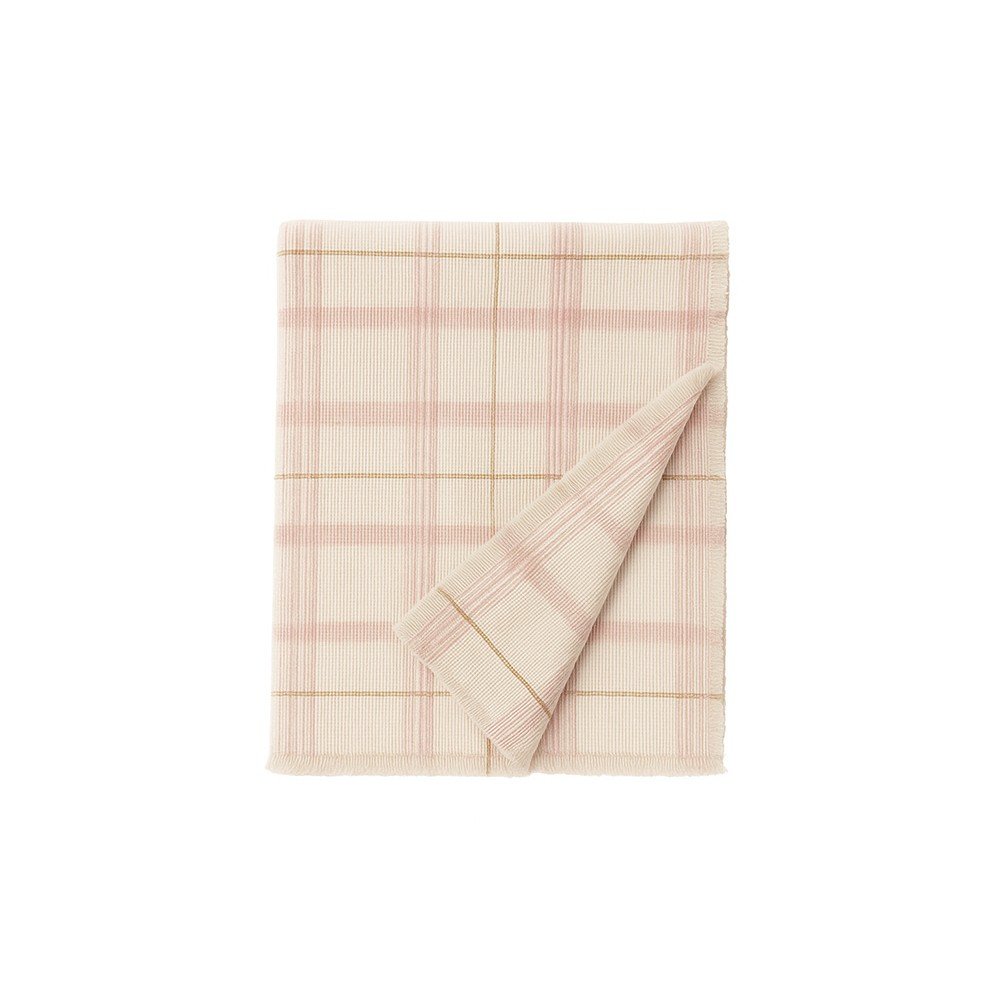 Rožnato bombažno otroško pregrinjalo Tartan Rose