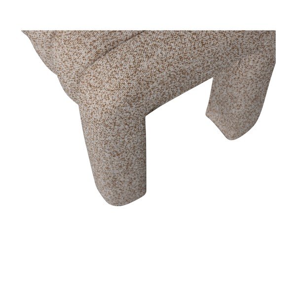 Svetlo rjava oblazinjena klop iz tkanine bouclé Frex – WOOOD-image-4