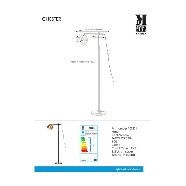 Črno-bronasta stoječa svetilka Markslöjd Chester-image-2