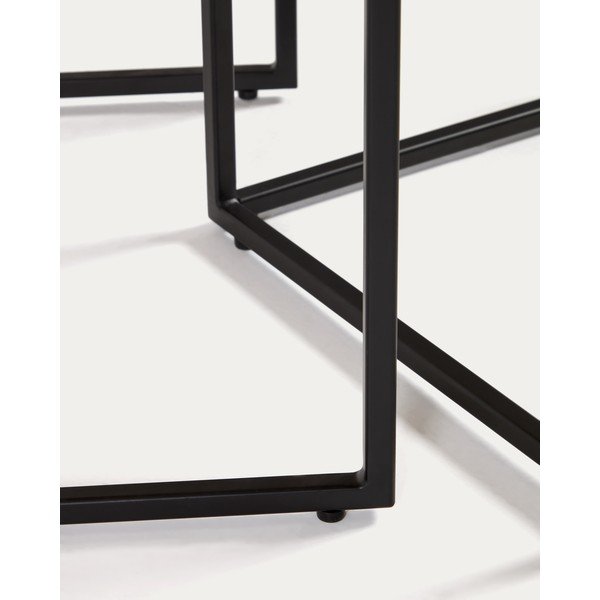 Stranske mizice v kompletu 2 ks z mizno ploščo v hrastovem dekorju 45x45 cm Yoana – Kave Home-image-4