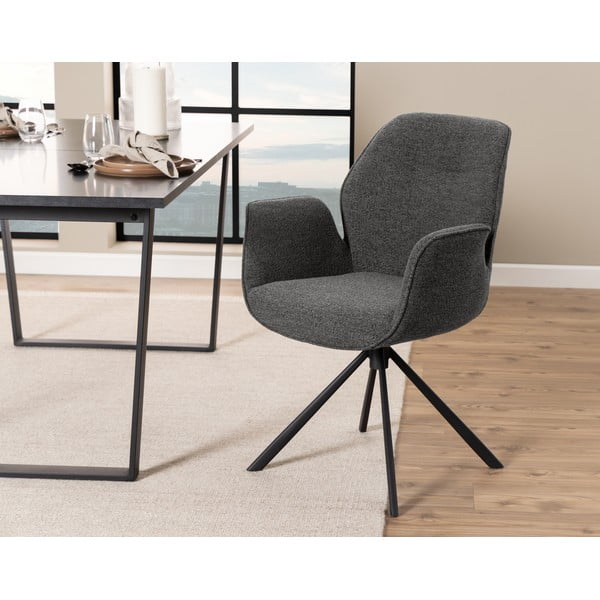 Temno siv oblazinjen jedilni stol Aura – Actona-image-1