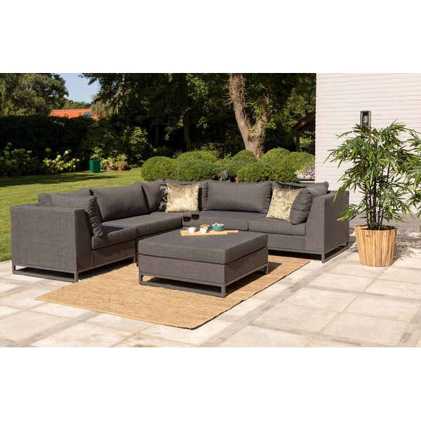 Črn modul vrtne sedežne garniture (s kotom po izbiri) Rhodos – Exotan-image-1