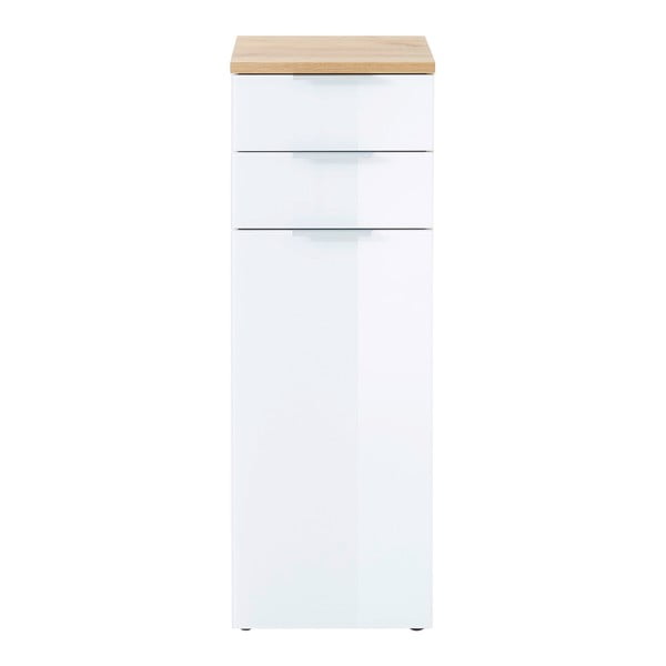 Bela visoka kopalniška omarica v hrastovem dekorju 39x112 cm Pescara - Germania