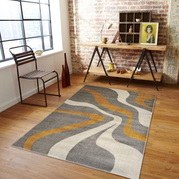 Siva preproga Webtappeti Swirl Yellow, 120 x 160 cm-image-2