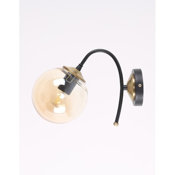 Oker rumeno-črna stenska svetilka ø 15 cm Yoyo – Squid Lighting