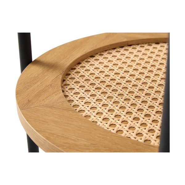 Okrogla stranska mizica v hrastovem dekorju ø 50 cm Pensacola – Unique Furniture-image-3