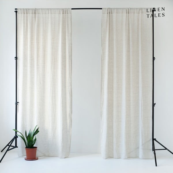 Kremno bela prosojna zavesa 130x250 cm Daytime – Linen Tales