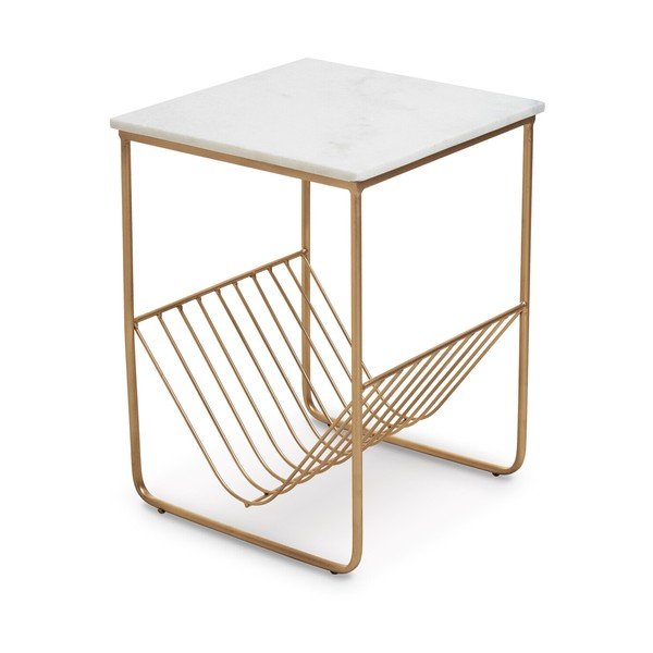 Stranska mizica z marmorno mizno ploščo 40x40 cm Mandoli – Premier Housewares